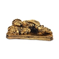 Imagem de São José Dormindo em Gesso Dourado 18cm - Ouro Envelhecido com Detalhes Finais - imagem 5