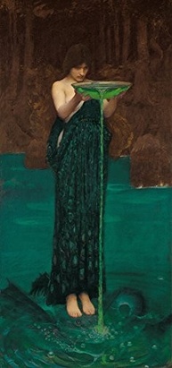 Tela Circe Envenenando a Água - Pintura Mitologia Grega 1903 por Waterhouse | Decoração Artística para Casa e Escritório - imagem 2