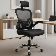 Cadeira Ergonômica Presidente com Encosto Mesh Reclinável 135° | Apoio de Cabeça e Braços Ajustáveis | Até 120kg - imagem 1
