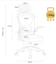 Cadeira de Escritório Ergonômica com Encosto Mesh Respirável, Ajuste de Altura e Inclinação, Suporte Lombar e Rodízios Silenciosos - imagem 3
