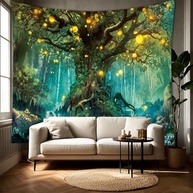 Tapeçaria de Parede Cenário Florestal - Decoração Natural para Sala, Quarto e Escritório - imagem 2
