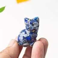 Estátua de Gato em Resina com Cristal - Decoração Encantadora para Casa e Escritório - imagem 5