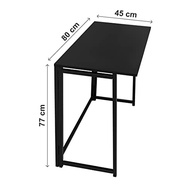 Mesa Dobrável para Estudo e Escritório - Design Moderno com Tubo Preto Fosco 0,80m x 0,45m - imagem 4