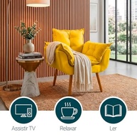 Poltrona Alice Decorativa Amarela - Conforto e Estilo para Salas e Escritórios - imagem 5