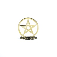 Escultura em Metal Buda Ganesha Parvati Shiva - Pentagrama Dourado Mesa 5cm - imagem 1