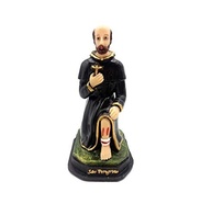 Escultura de São Peregrino em Resina 13 cm - Imagem Sagrada Pintada à Mão - imagem 2