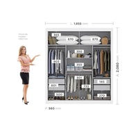 Guarda-Roupa Casal Espelhado 3 Portas com 4 Gavetas - Viena Yescasa Branco - imagem 3