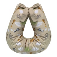 Almofada de Amamentação com Zíper e Refil – Estampa SAFARI CÁQUI | Apoio Ergonômico para Mães e Bebês - imagem 1