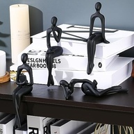 Conjunto de 4 Estátuas de O Pensador Negro - Esculturas de Arte Abstrata para Decoração de Estante - imagem 4