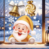Adesivos de Parede Estáticos de Natal - Papai Noel, Boneco de Neve e Alce | Decoração de Janela Fácil e Reutilizável - imagem 4