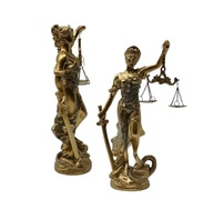Estátua Decorativa Dama da Justiça Themis em Bronze Dourado - 30cm - Símbolo de Equidade e Autoridade - imagem 3
