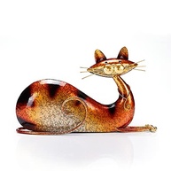 Aayla Estatueta de Gato Marrom em Ferro - 26,66 cm | Decoração Elegante para Casa e Cozinha - imagem 2