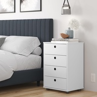 Gaveteiro Mesa de Cabeceira 4 Gavetas Branco - Organize seu Quarto com Estilo - imagem 1