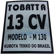 Adesivo Tobatta 13cv Modelo M130: Proteção e Estilo para seu Equipamento - imagem 1