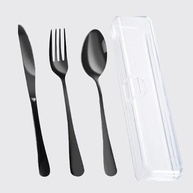Conjunto de Talheres Portáteis Reutilizáveis com Estojo | Ideal para Viagens, Acampamentos e Aventuras - imagem 4