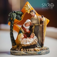 Mini Presépio da Sagrada Família em Resina - 6,5cm com Estrela de Belém - imagem 3