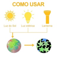 Kit 100 Estrelas Fluorescentes + Super Lua Neon Azul - Brilhe no Escuro com Estilo - imagem 5
