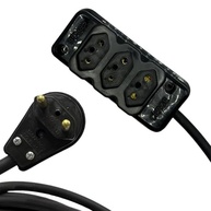 Extensão Elétrica Industrial 5m Cabo PP 2x2.5mm com 3 Tomadas - Alta Resistência - imagem 5