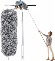 Espanador de Pó Extensível 2,80m com Haste Flexível de Inox e Microfibra Lavável - Ideal para Limpeza de Áreas Altas - imagem 2