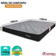 Colchão Casal Espuma D45 Extra Firme - 138x188x17cm | Suporte até 150kg | Antialérgico - imagem 4