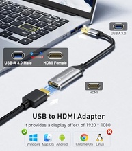 Adaptador Reborn USB para HDMI 1080p @60Hz: Expanda sua Tela com Facilidade! - imagem 3