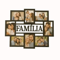 Mural de Fotos Família em MDF Preto com 8 Espaços 10x15cm - Painel Decorativo Moderno com Fita Dupla Face - imagem 2