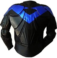 CHICAGO-FASHIONS Jaqueta masculina preta e azul protetora de couro para motociclista - Jaqueta acolchoada Danny Grayson de couro bovino armadura de motociclista - imagem 4