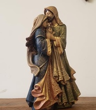 Imagem Sagrada Família em Gesso Premium 31x18cm - Artesanal Feita à Mão - imagem 2