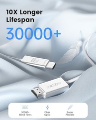 Cabo HDMI Fibra Ótica GeoHN.G 2.1: Imersão 8K 120Hz, 48Gbps, Flexível eARC HDR10+ para PS5, Xbox Series X, TVs e Home Theater - imagem 4