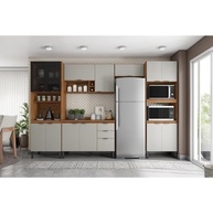 Cozinha Completa Firenze 5 Peças - 14 Portas e 2 Gavetas - Design Moderno Amendola/nude Prime Tx - imagem 2