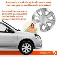 Kit 4 Calotas Aro 13 Prata Grid para Renault Clio 2014-2015 - Design Esportivo e Fixação Segura - imagem 5