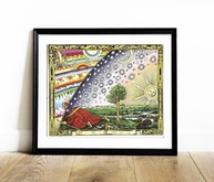 Mapa do Firmamento em Domos - Flammarion Flat Earth 40,6x50,8cm - Decoração Astronômica para Parede - imagem 2