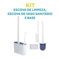 Kit 2 Escovas para Vaso Sanitário com Suporte Ventilado - Silicone Flexível + Escova Rígida - imagem 3