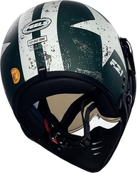 Capacete Peels F-21 Old Tank Aberto Verde Militar Fosco/Branco - Tamanho 61 - imagem 5