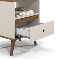 Conjunto Kit 2 Mesas de Cabeceira Moderno Ted - Design Off White e Freijo para Ambientes Elegantes - imagem 4