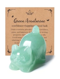 Estátua de Gato de Aventurina Verde - Cristal Escolhido à Mão para Decoração e Presente - imagem 2