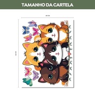 Adesivo Gatos Infantil Lavável - Decoração Segura e Divertida para Quartos de Bebês e Crianças - imagem 3