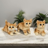 Trio de Gatos Decorativos em Resina - Miniaturas para Decoração de Sala e Rack - imagem 2