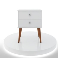 Mesa de Cabeceira com 2 Gavetas Berlim – Design Moderno em Branco para Quarto Sofisticado - imagem 4