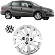 Jogo 4 Calotas Aro 15 VW Gol Voyage G5 2009-2012 Grid GR018CP com Adesivo Logo Resinado - imagem 4