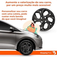 Kit 4 Calotas Aro 15 Preto Fosco Hb20 2020 - Design Grid Moderno - imagem 5
