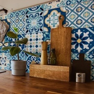 Adesivo de Parede Azulejo Retrô 10cm - Ladrilho Hidráulico Autocolante Lavável para Cozinha e Banheiro - imagem 2
