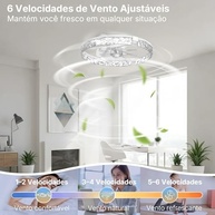 Ventilador de Teto Hivento com Controle App e Remoto | Luz LED Dimerizável e Motor DC Silencioso - imagem 4