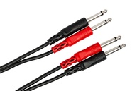 Cabo Hosa CPP-201: Conexão Estéreo Profissional 1/4" TS Duplo - 1 Metro - imagem 1
