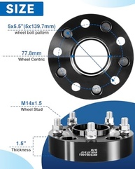 Espaçadores de Roda 5x5.5 (139.7mm) 1.5" Hubcentric para Ram 1500 (2012-2018) - Mais Estabilidade e Estilo - imagem 3