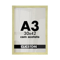 Moldura A3 30x42cm em Madeira Reflorestada com Acetato - Ideal para Diplomas, Fotos e Certificados (Carvalho) - imagem 1