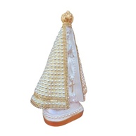 Imagem de Nossa Senhora Aparecida Perolada com Detalhes Dourados - 27cm - imagem 3
