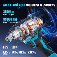 Chave de Impacto e Furadeira Brushless 350Nm 21V: Potência e Versatilidade Profissional - imagem 4