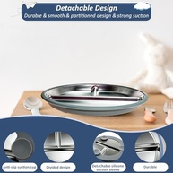 Pratos Infantil Aço Inox com Sucção LQCOZYM - Base Silicone Antiderrapante - imagem 4