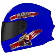 Capacete Infantil Mixs Start Blocks Azul com Viseira Fumê - Segurança e Estilo para Pequenos Aventureiros! - imagem 1